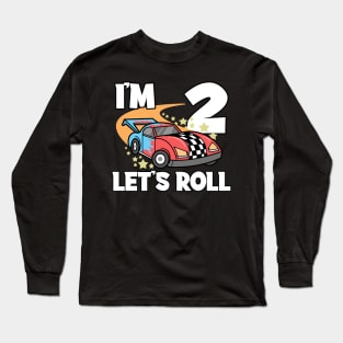 Second 2nd Birthday Racing Car Sports Car Long Sleeve T-Shirt